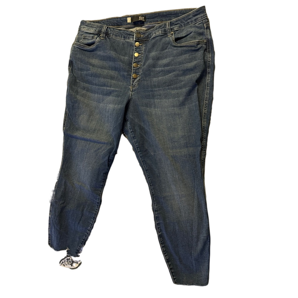 KUT FROM THE KLOTH Donna High Rise Button Fly Fab Ab Ankle Skinny Jeans 20W - Picture 7 of 7